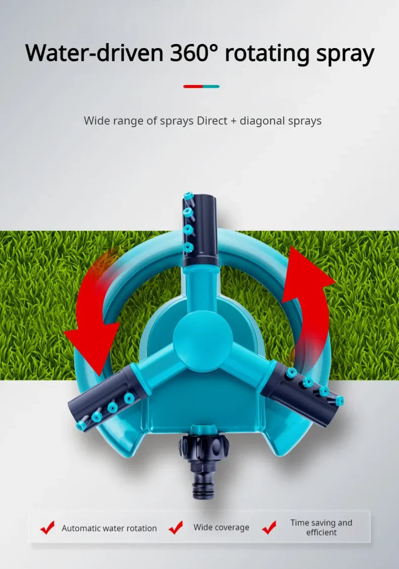 360 Degree Rotating Sprinkler Set for Efficient Garden Irrigation - Smarsty