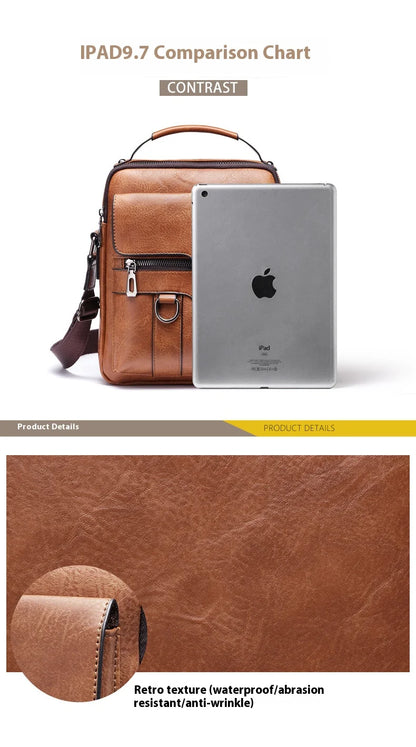 Mens PU Leather Shoulder Bag Crossbody for Travel Everyday - Smarsty
