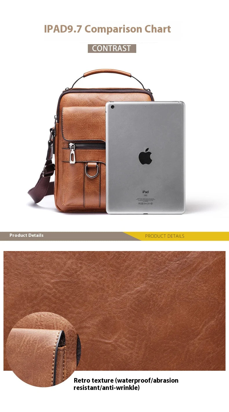 Mens PU Leather Shoulder Bag Crossbody for Travel Everyday - Smarsty