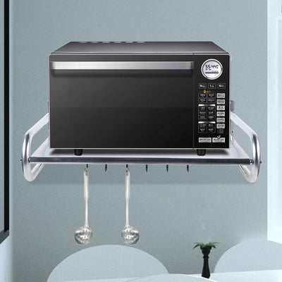 Microwave Oven Rack Stainless Steel Microwave Oven Shelf Wall-Mounted Kitchen Shelf Kitchen Shelves Counter - Smarsty
