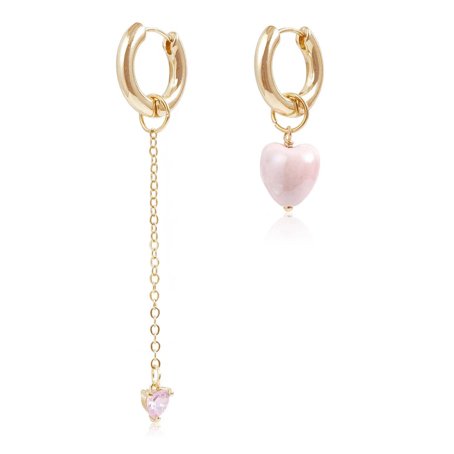Heart-Shaped Tassel Earrings for Women Stylish Asymmetric Design - Smarsty