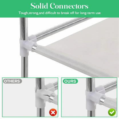 Closet Wardrobe Organizer Storage Rack Portable Clothes Shoe Clothing Shelf Dustproof Non-woven Fabric Quick and Easy to Assembl