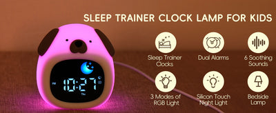 Puppy-Shaped Kids Alarm Clock with Night Light - Smarsty