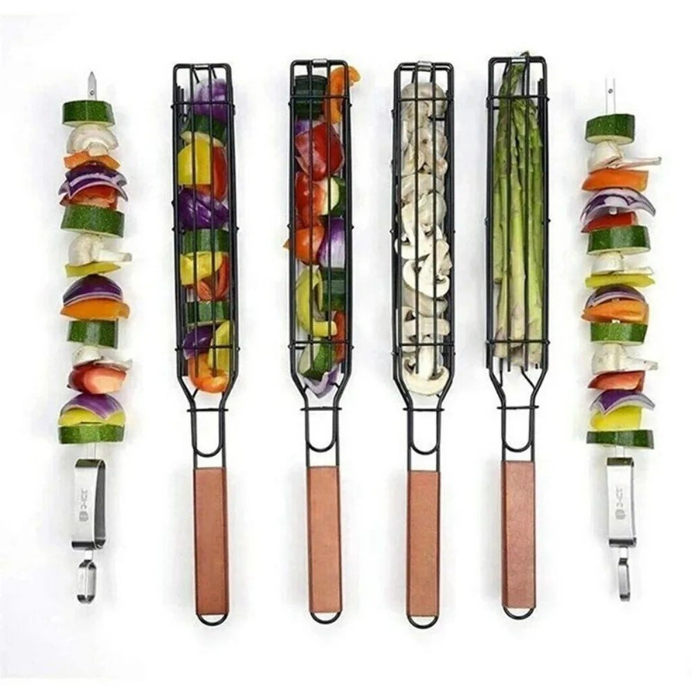 Portable Nonstick BBQ Grilling Basket for Easy Outdoor Cooking - Smarsty