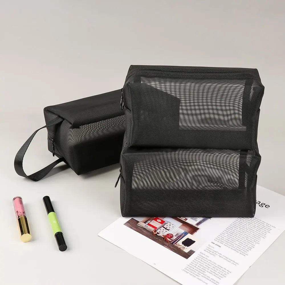 Travel Mesh Makeup Bag With Zipper Organizer For Women - Smarsty