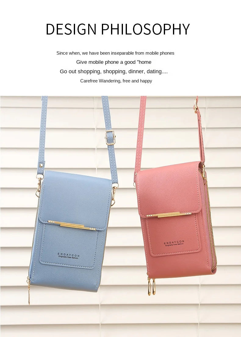 Crossbody Phone Bag With Touch Screen Lock Card Holder - Smarsty