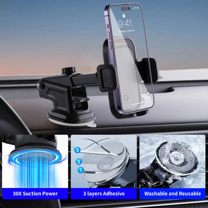 Car Phone Holder With Powerful Suction For Dashboard - Smarsty