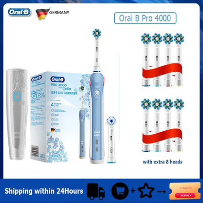 Oral B Electric Toothbrush Pro 4000 with Pressure Sensor - Smarsty