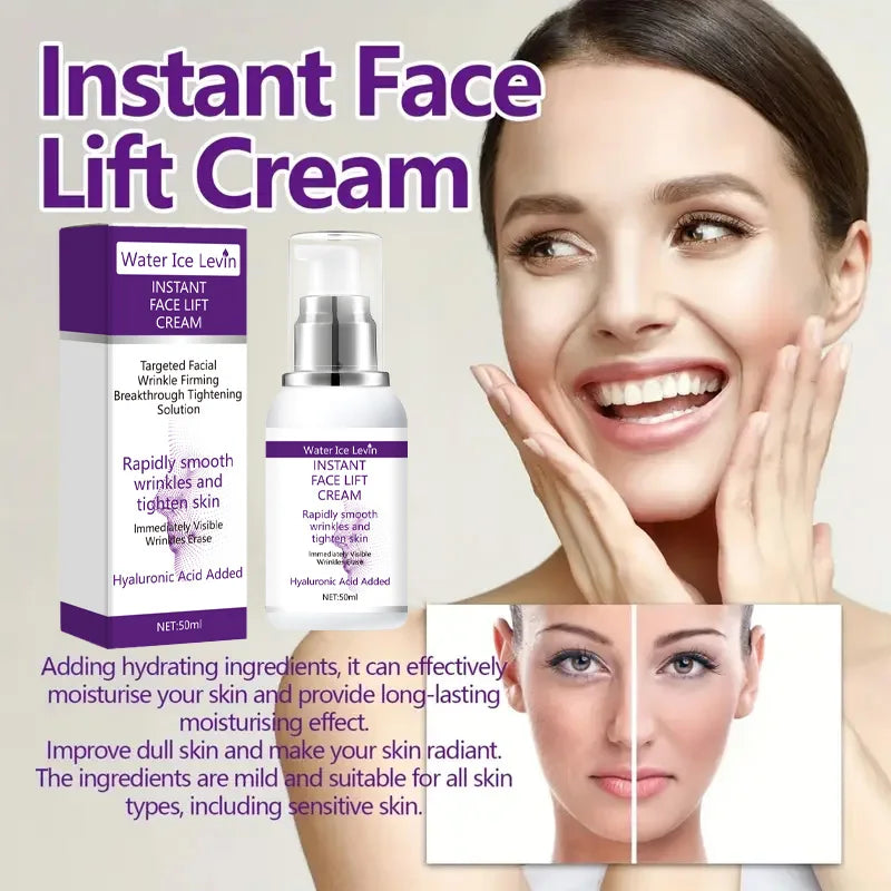 Instant face lift cream with hyaluronic acid for wrinkles. Firming solution. - Smarsty