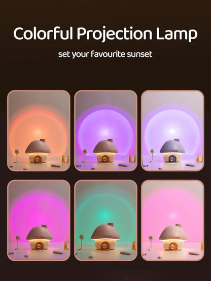 Cartoon Air Humidifier 300ml Mini Essential Oil Aroma Diffusers Colorful Lighting Cute Mushroom House Home Ultrasonic Humidifier - Smarsty