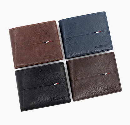 Slim Men Wallets New Short Zipper Card Holder Photo Holder Male Purse Simple Coin Pocket High Quality PU Leather Men's Wallet - Smarsty