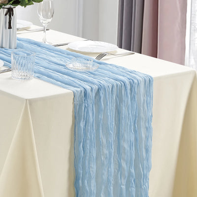 Boho Cheesecloth Table Runner Set for Elegant Events - Smarsty