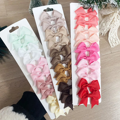 Handmade Baby Girls Bow Hair Clips Set Nontoxic Soft - Smarsty