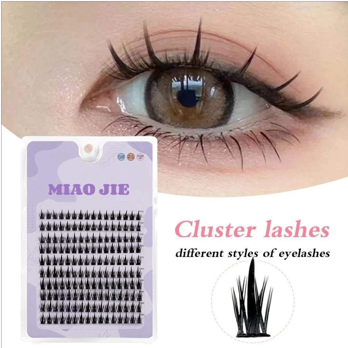 MIAOJIE 160 Rows Faux Mink Cluster Lashes for Natural Look - Smarsty