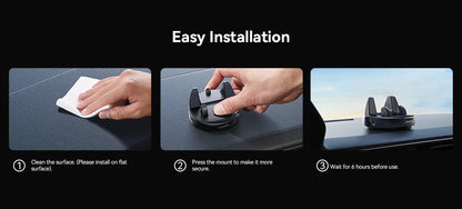 Car Phone Mount Dashboard One Handed Operation 360 Rotation - Smarsty