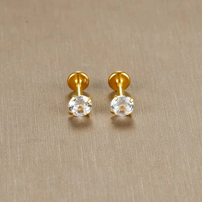 Labret Tragus Stud 16G Surgical Stainless Steel CZ Crystal - Smarsty