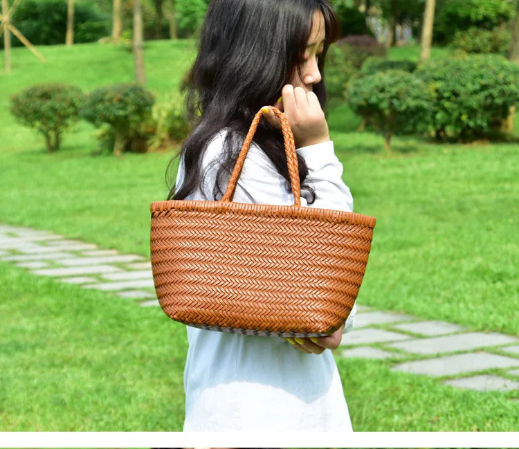 Genuine Leather Tote Bag For Women With Crossbody Strap - Smarsty