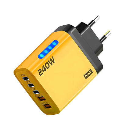 5 Ports USB C PD Charger Quick Charge 3.0 Type C USB Phone Chargers Fast Charging Adapter For iPhone 16 15 Samsung Xiaomi Huawei
