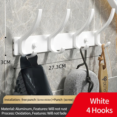 Black and White Folding Robe Hooks for Bathroom Storage - Smarsty