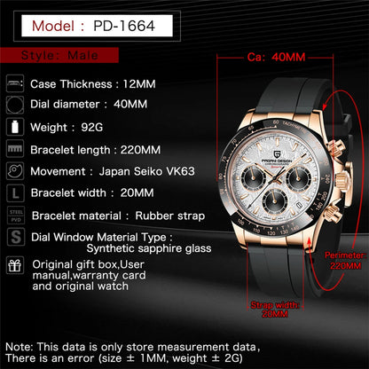 PAGANI DESIGN Men's Waterproof Chronograph Quartz Watch - Smarsty