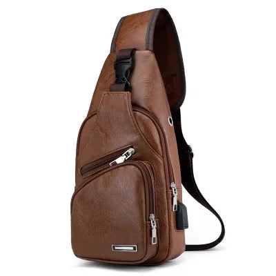 Mens USB Chest Bag With Portable Charging Crossbody - Smarsty