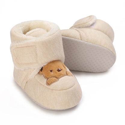 Soft Soled Bear Baby Snow Boots Warm Plush First Walkers - Smarsty