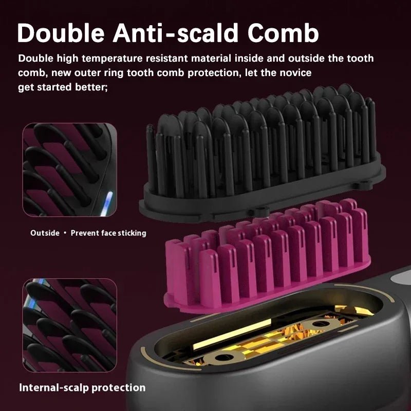 Wireless Hair Straightener Comb with Negative Ions - Smarsty