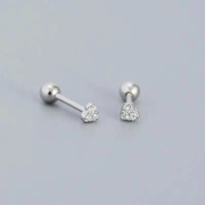 925 Silver Tragus Piercing Helix Studs Butterfly Heart - Smarsty