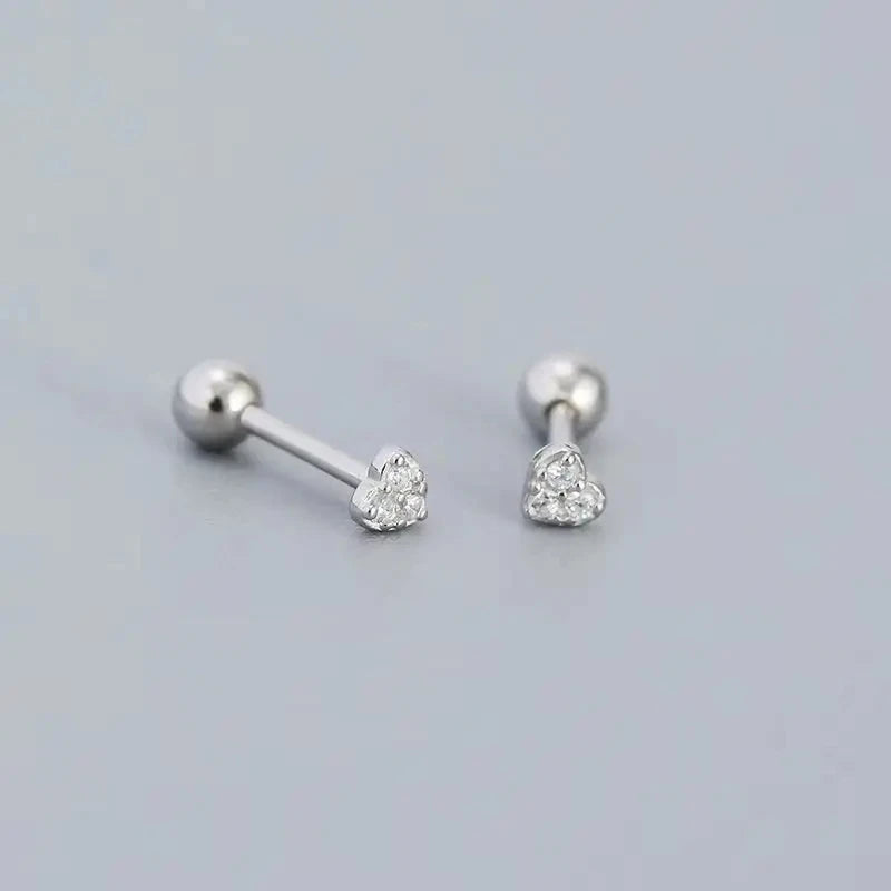925 Silver Tragus Piercing Helix Studs Butterfly Heart - Smarsty