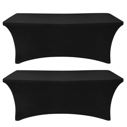 6FT Black Spandex Table Cloth Wrinkle Resistant Cover - Smarsty
