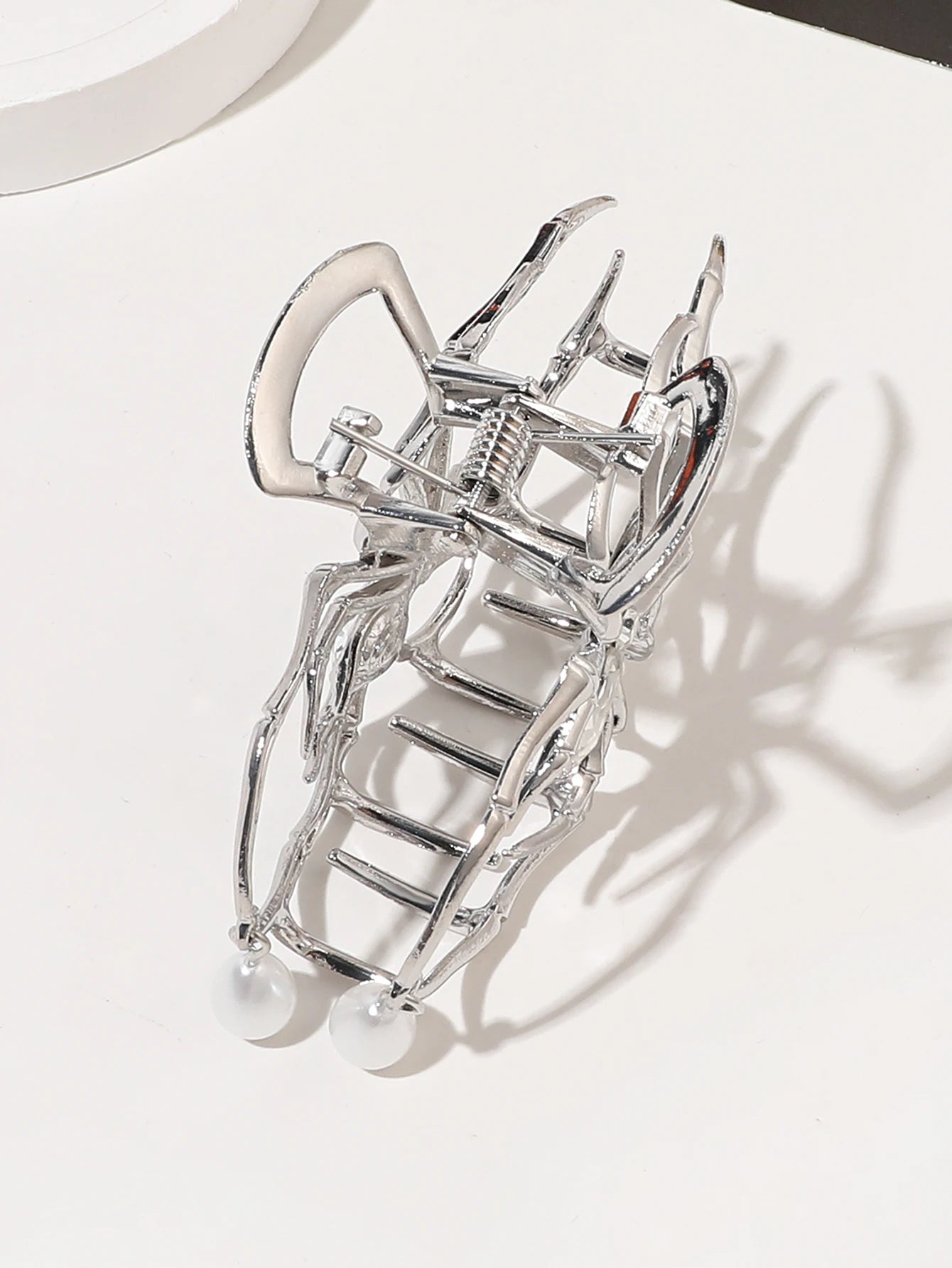 Gothic Spider Pearl Metal Hair Claw Clip Strong Hold - Smarsty