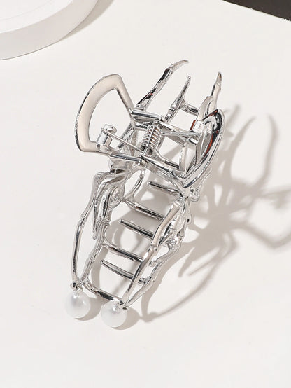 Gothic Spider Pearl Metal Hair Claw Clip Strong Hold - Smarsty