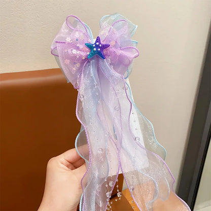 Mermaid Hair Accessories for Girls with Bow and Clip - Smarsty
