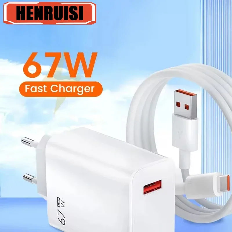67W USB C Fast Charger With Cable For Android Phones - Smarsty