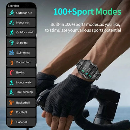 Rugged Military Smart Watch for Men with Bluetooth Calling - Smarsty