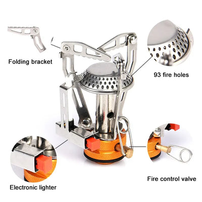 Widesea Camping One-piece Gas Stove Heater Tourist Burner Foldable Outdoor Picnic Kitchen Equipment Supplies Survival Furnace by Smarsty