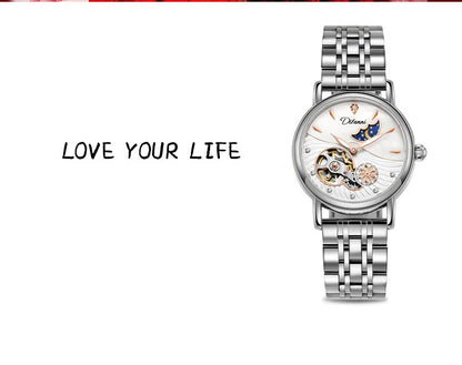 Luxury Women's Automatic Mechanical Watch with Moon Phase - Smarsty