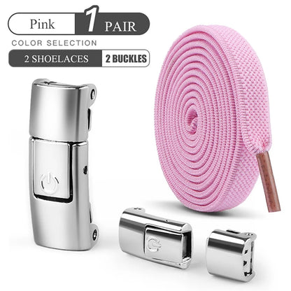 8mm No Tie Shoe Laces Press Lock Shoelaces Without Ties Elastic Laces Sneaker Kids Adult Widened Flat Shoelace for Shoes - Smarsty