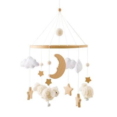 Baby Crib Mobile Rattle Toy For 0-12 Months Cartoon Felt Forest Animal Bed Bell Hanging Wooden Bracket Mobile Newbaby Rattle Toy by Smarsty