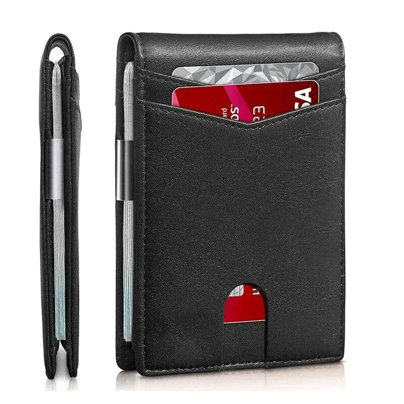 Rfid Carbon Fiber Luxury Men Wallets Money Bag Slim Thin Man Card Holder Wallet for Men Small Short Purse Male Vallet Billfold - Smarsty