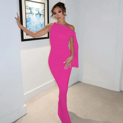 Hugcitar Fashion Solid O Neck Sleeveless Patchwork Sexy Bodycon Maxi Prom Dress Summer Women Clothes Party Festival Club Y2K - Smarsty