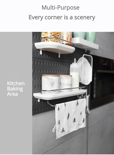 New DIY Pegboard Accessories Hanging Shelf Storage Hooks Wall Organizer No Punching Crafts Organization For Garage Kitchen Room by Smarsty