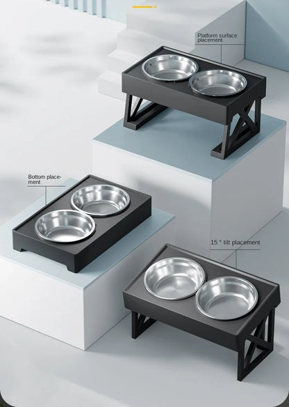 Adjustable Height Elevated Dog Feeding Bowl Stand - Smarsty