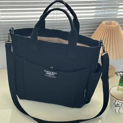 Canvas Ladies Bag Large Capacity Shoulder Tote For Students - Smarsty