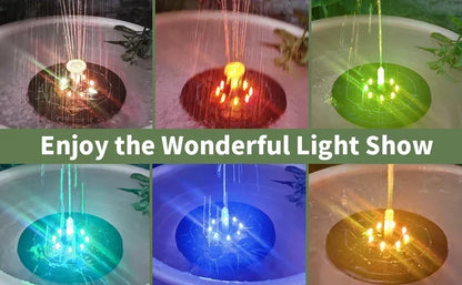 Solar Fountain Light with 7 Colors for Bird Baths - Smarsty