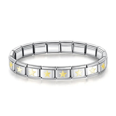 Womens Stainless Steel Charm Bracelet Elastic Fashion Bangle - Smarsty