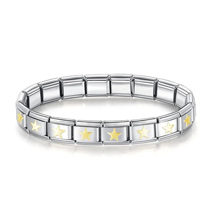 Womens Stainless Steel Charm Bracelet Elastic Fashion Bangle - Smarsty