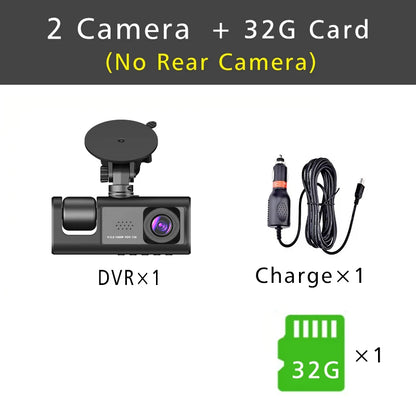Three Channel Dash Cam 1080P With Three Lenses For Cars - Smarsty