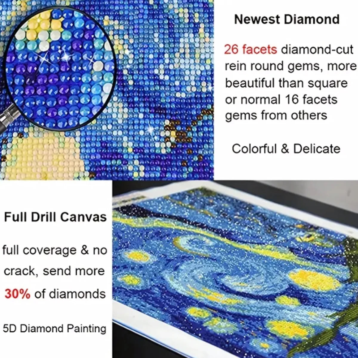 DIY Full Diamond Painting Kit Van Gogh Starry Sky Decor - Smarsty