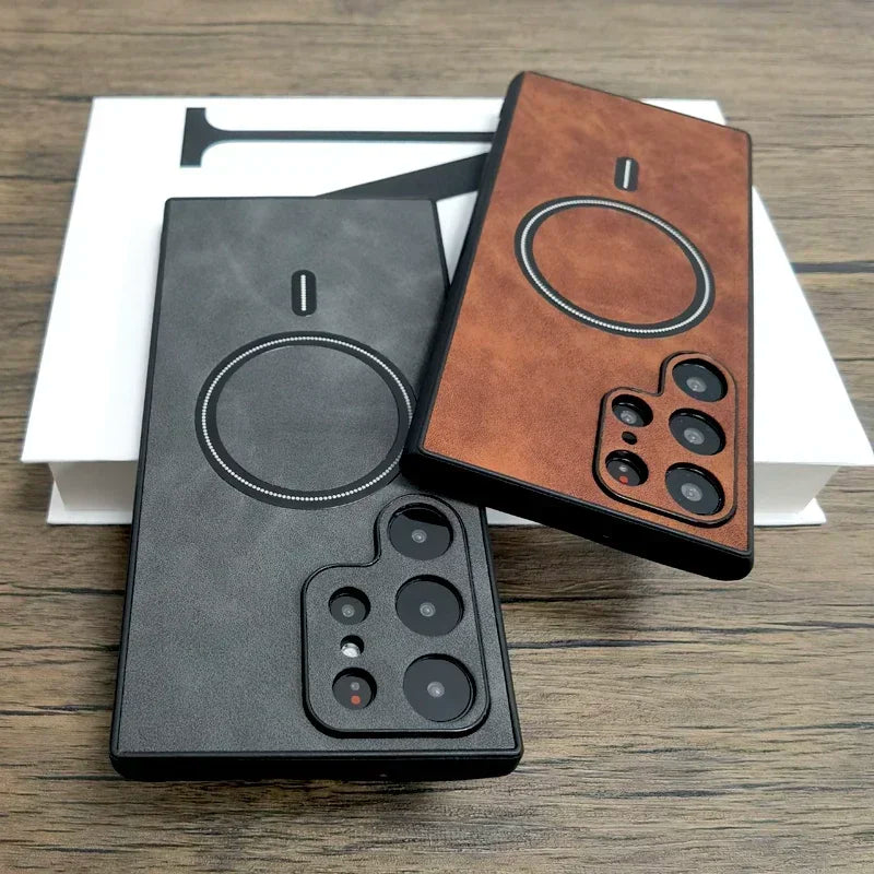 Luxury Leather Case For Samsung Galaxy MagSafe Wireless - Smarsty